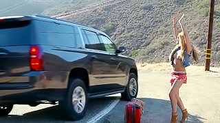 Wild fuck on the road with slutty Chloe Amour